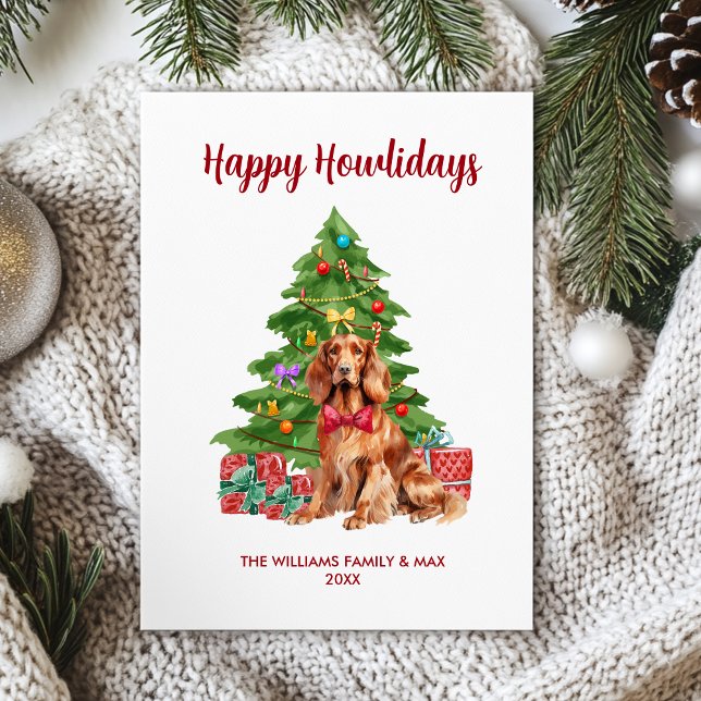Irish Setter Hund Family jul Julkort (Skapare uppladdad)