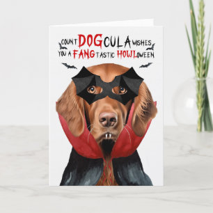 Irish Setter Hund Funny Count DOGcula Halloween Helgkort
