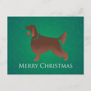 Irish Setter Hund God jul Design Helg Vykort