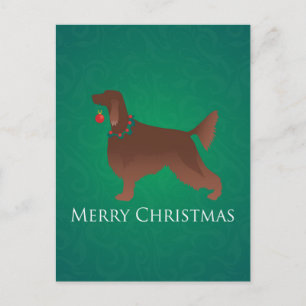 Irish Setter Hund God jul Design Helg Vykort