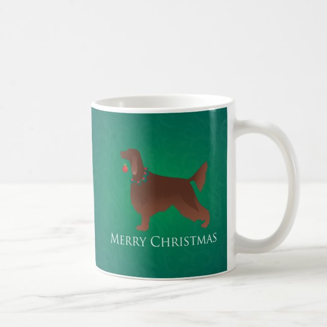 Irish Setter Hund God jul Design Kaffemugg (Höger)
