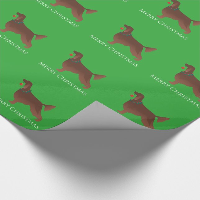 Irish Setter Hund God jul Design Presentpapper (Hörn)