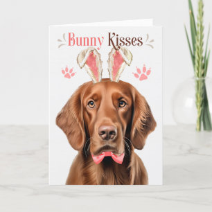 Irish Setter Hund i Bunny Öron för Påsk Helgkort