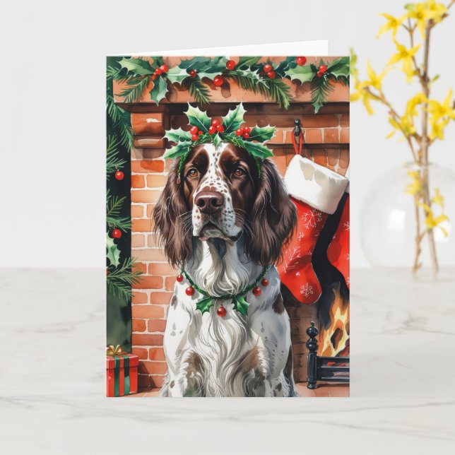 Irish Setter Hund jul Hälsning Kort (Gul blomma)
