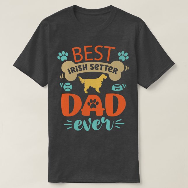 Irish Setter Hund Pappa T Shirt (Design framsida)