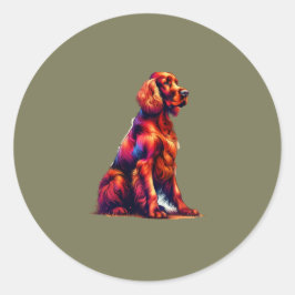 Irish Setter Hund Runt Klistermärke