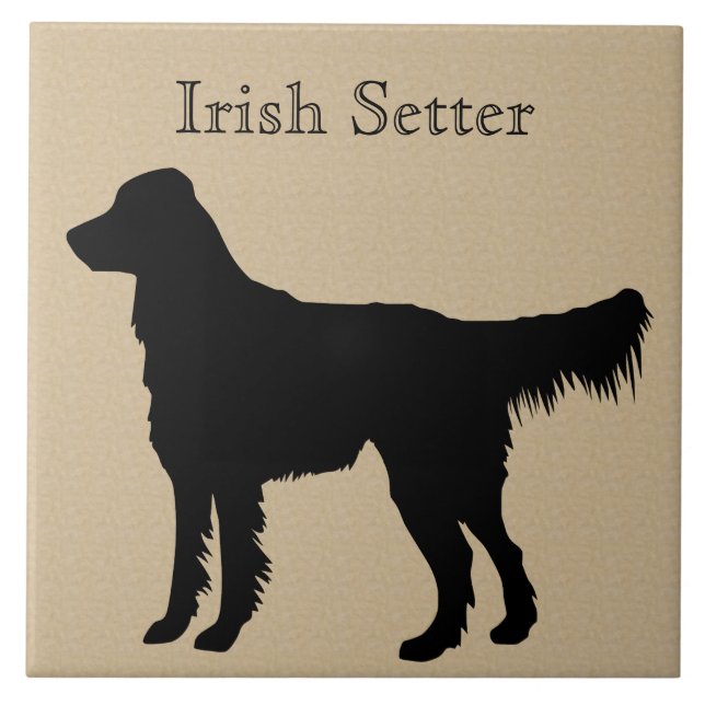 Irish Setter Hund Silhouette Kakelplatta (Framsidan)