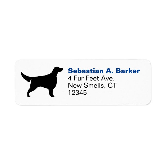 Irish Setter Hund Silhouette Returetiketters Returadress Etikett (Framsidan)