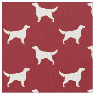 Irish Setter Hund Silhouettes Mönster Red and Whi Tyg