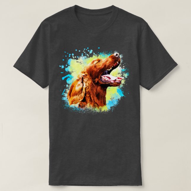 Irish Setter Hund T Shirt (Design framsida)