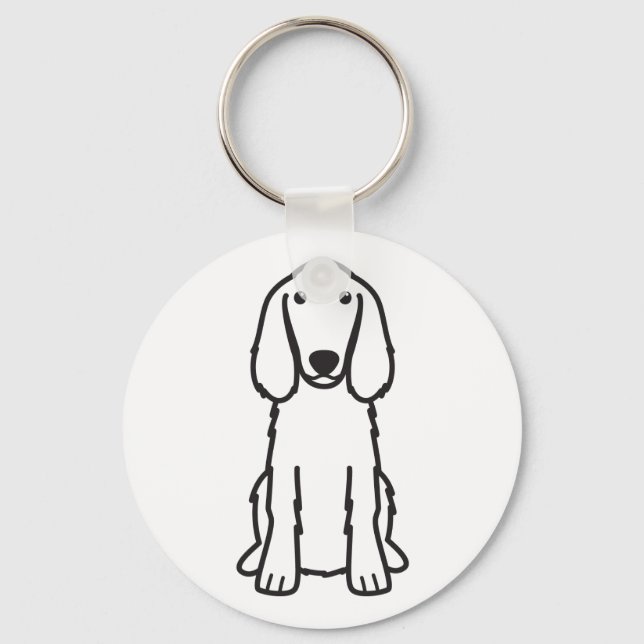 Irish Setter Hund Tecknad Nyckelring (Framsida)