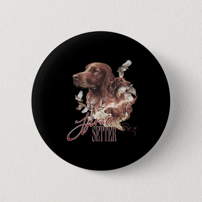 Irish Setter Hundälskares Knapp (Framsida)