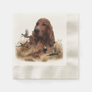 Irish Setter Hunting Pheasant ,Art Pappersservett