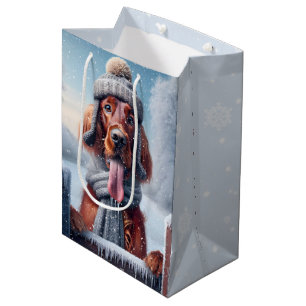 Irish Setter in Snöflingor