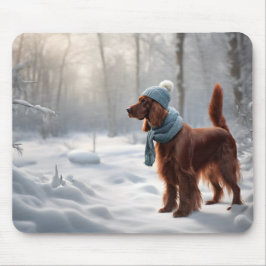 Irish Setter in Winter Skogen Musmatta