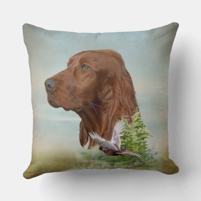 Irish Setter-jakt Dekorativ kudde (Baksida)