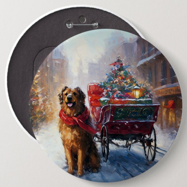 Irish Setter jul Festive Season Knapp (Framsida & baksida)