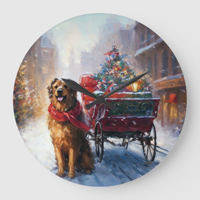 Irish Setter jul Festive Season Stor Klocka (Framsida)