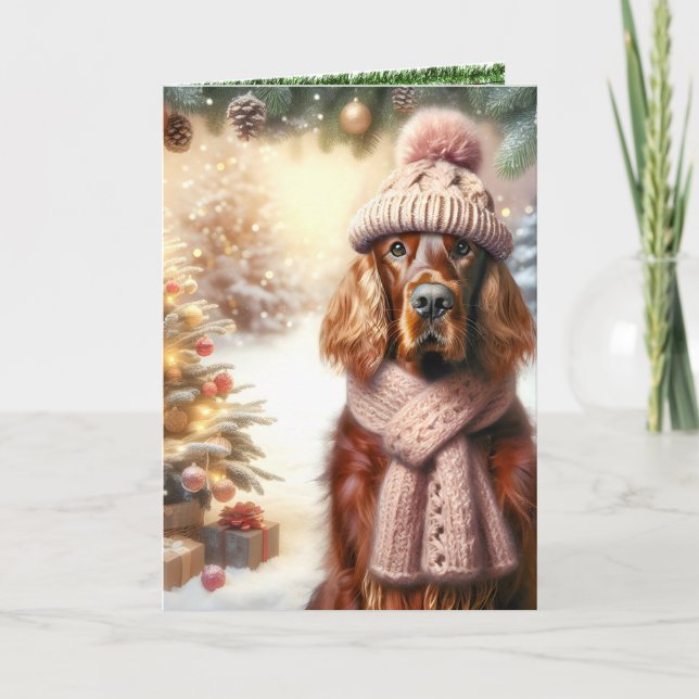 Irish Setter jul Kort (Framsida)