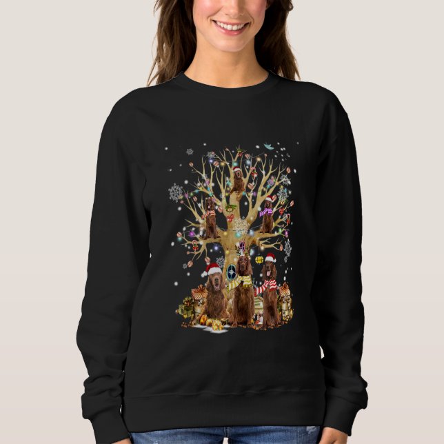 Irish Setter Julgran Ornamet for Hund T Shirt (Framsida)