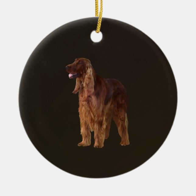 Irish Setter Julgransprydnad Keramik (Framsidan)