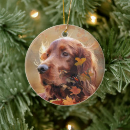 Irish Setter Julgransprydnad Keramik