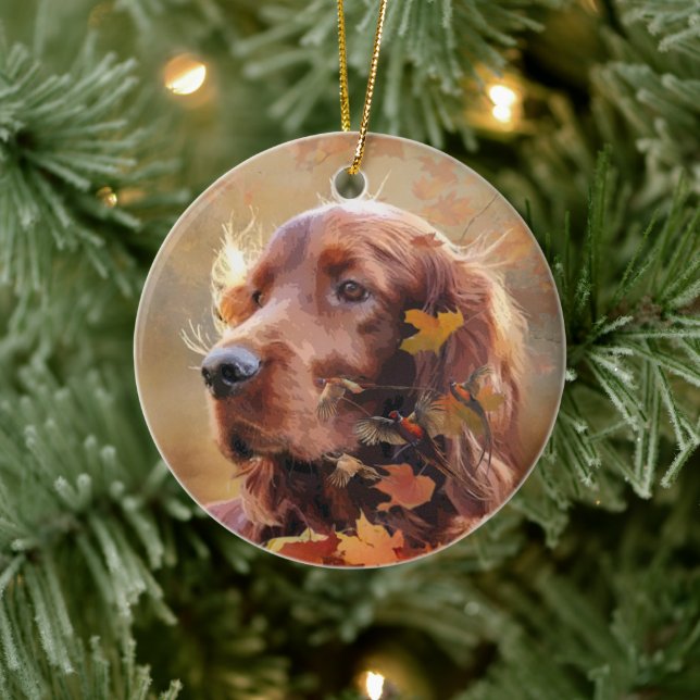 Irish Setter Julgransprydnad Keramik (Träd)