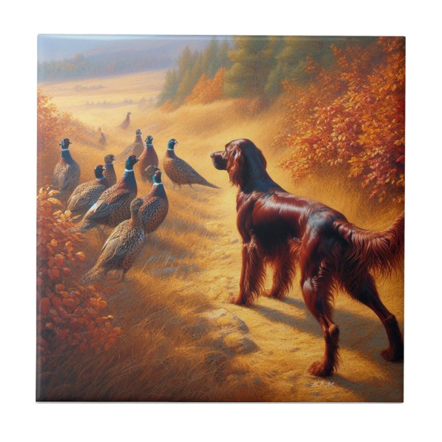 Irish Setter Kakelplatta (Framsidan)