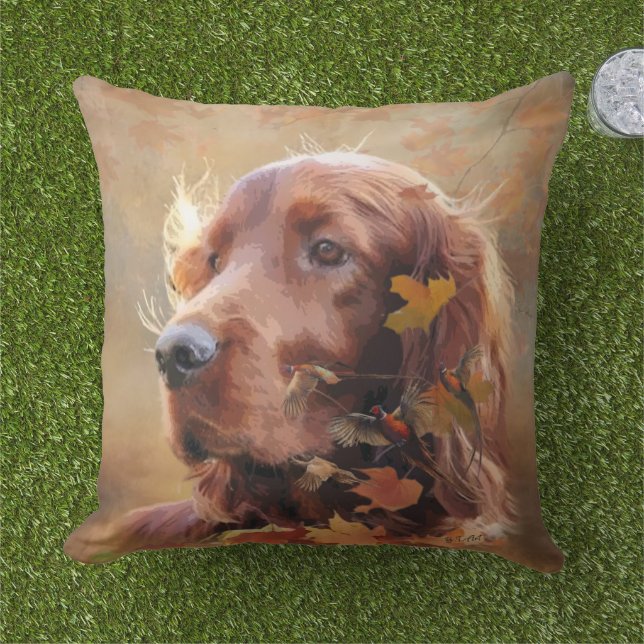 Irish Setter Kudde (Gräs)
