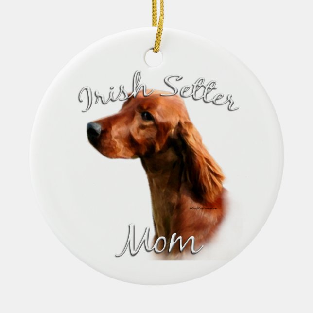 Irish Setter Mamma 2 Julgransprydnad Keramik (Framsidan)