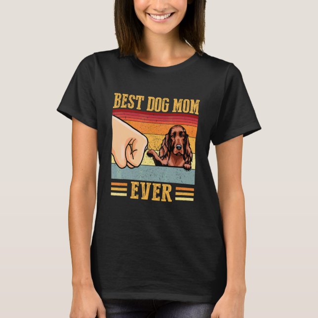 Irish Setter Mamma Best Hund Mamma T Shirt (Framsida)