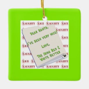 Irish Setter Naughty Nice Julgransprydnad Keramik