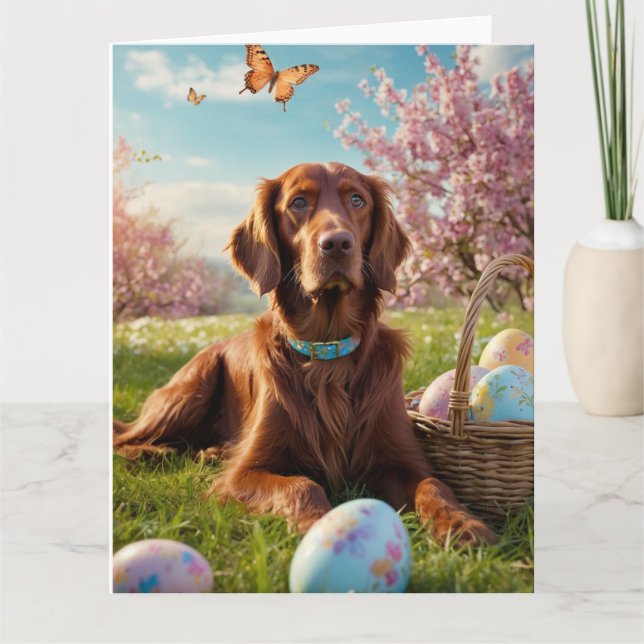 Irish Setter Påskäggs Kort (Framsida)