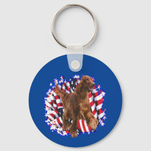 Irish Setter Patriot Nyckelring