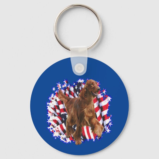 Irish Setter Patriot Nyckelring (Framsida)