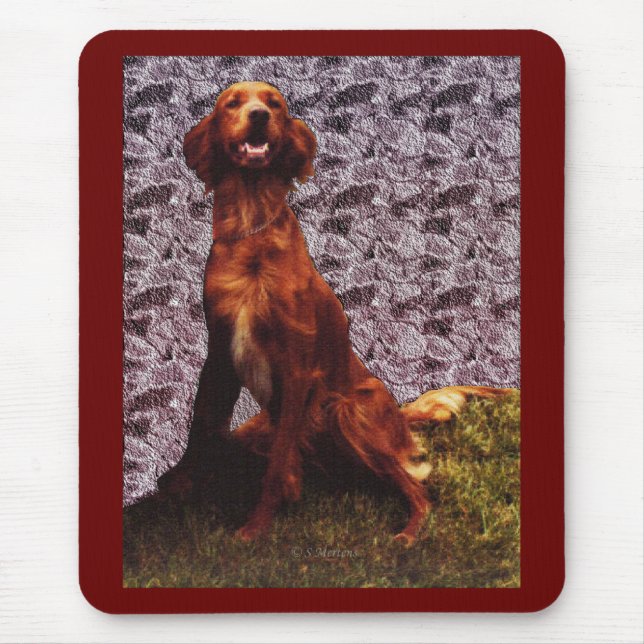 Irish Setter & Patternated Conection Wall Mousepad Musmatta (Framsidan)