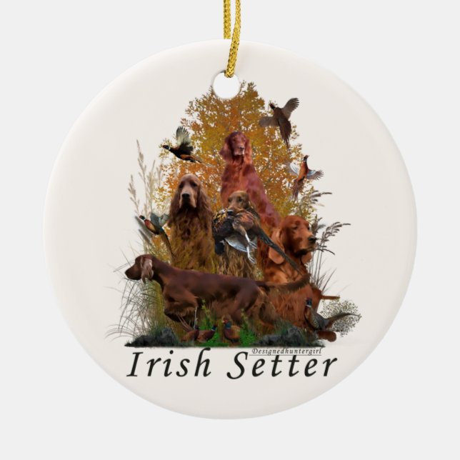 Irish Setter Poster Fleece Blanket Ornamet Julgransprydnad Keramik (Framsidan)
