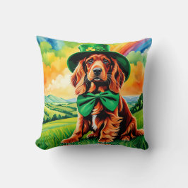 Irish Setter Puppy-St patricks day Kudde