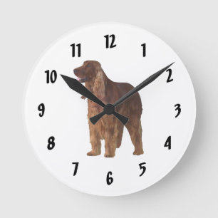 Irish Setter Rund Klocka