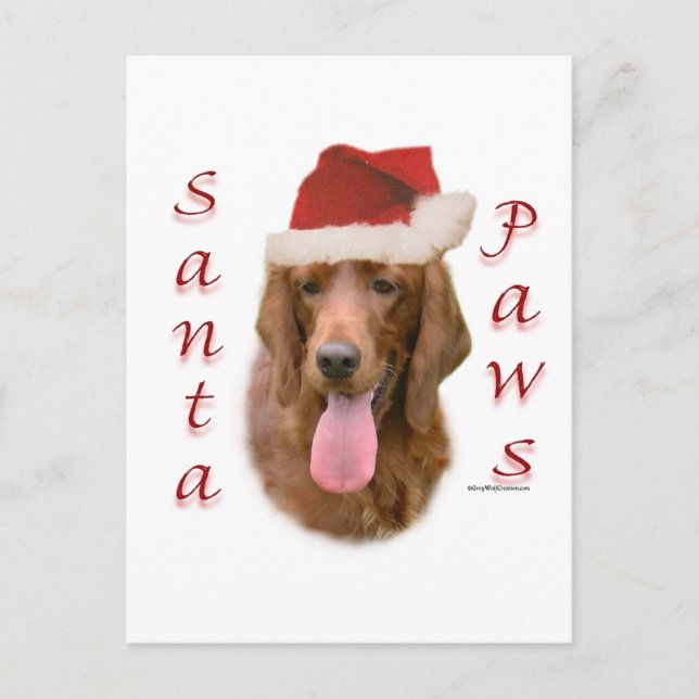 Irish Setter Santa Tassar Helg Vykort (Framsida)