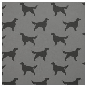 Irish Setter Silhouettes Mönster Black och Grått Tyg