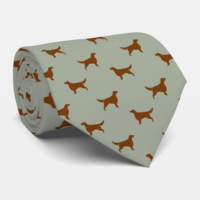 Irish Setter Silhouettes Mönster Hund älskare Tie Slips (Rullad)