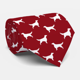 Irish Setter Silhouettes Mönster Red and White Tie Slips