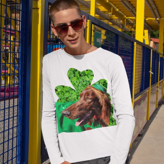Irish Setter St. Patrick's Manar Lg Sleeve T-Shirt (Irish Setter St. Patrick's Men's Lg Sleeve T-Shirt)