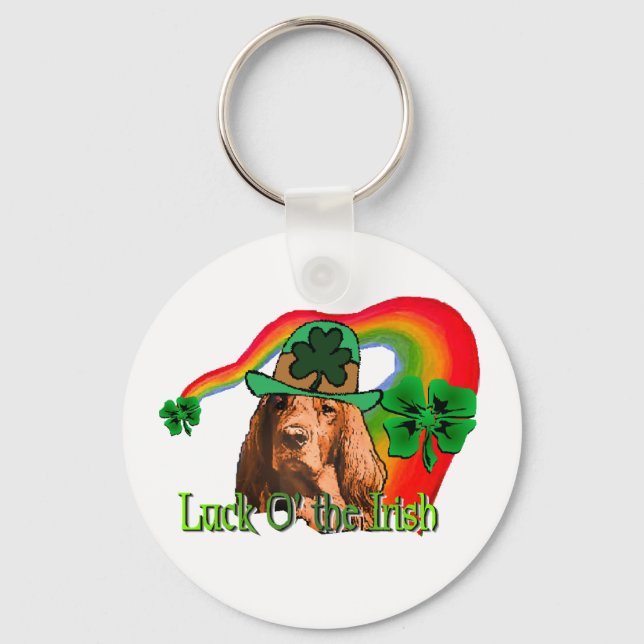 Irish Setter St. Patricks Nyckelring (Framsida)