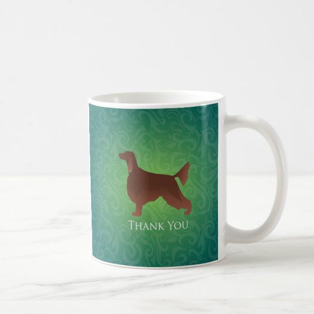 Irish Setter Tack Silhouette på grönten Kaffemugg (Höger)