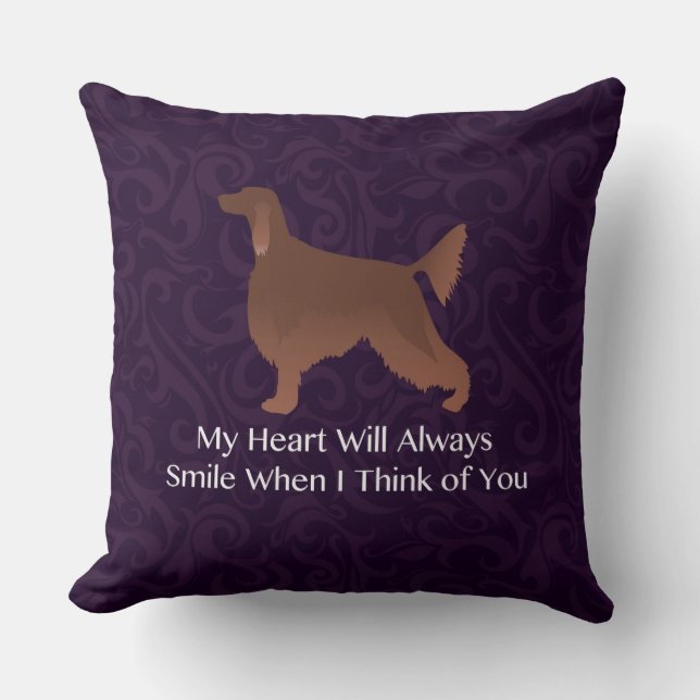 Irish Setter Thinking of You Pet Memorial Hund Kudde (Framsida)