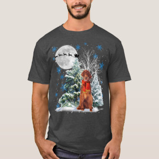 Irish Setter under Moonlight Snö jul Pajama T Shirt