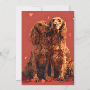 Irish Setter Valentine Day Julkort