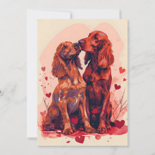 Irish Setter Valentine's Day Julkort